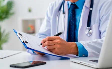 Врач пишет в документах